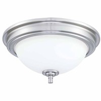 Livraison rapide Plafonnier en verre dépoli à 2 lumières Plafonnier 13 pouces Finition nickel brossé