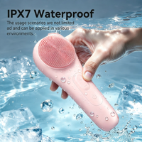 Nettoyant visage en silicone et masseur facial 2-en-1 chauffant à compresse chaude, étanche IPX7, nettoyeur de pores pour usage domestique, format voyage