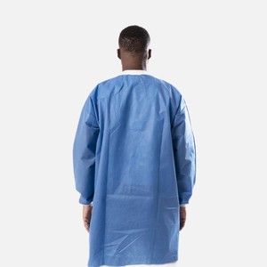 थोक लंबी आस्तीन घुटने की लंबाई भोजन प्रसंस्करण एंटीस्टैटिक वयस्क कस्टम गैर-बुने वाले एसएमएस डिस्पोजेबल मेडिकल लैब कोट - Product Image 4