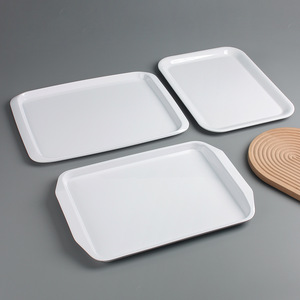 Commercial <b>melamine</b> white rectangular tray for kindergartens, catering, laboratories, baking, bread display, plastic - Product Image 2