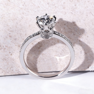 แหวนหมั้นเพชรทรงบริลเลียนต์คัทแบบครึ่งพาเว่ SGARIT รุ่นคลาสสิคสั่งทำพิเศษ เพชรเลี้ยงในห้องปฏิบัติการ ทอง 14k น้ำหนัก 1 กะรัต ระดับความสะอาด VS สี D พร้อมใบรับรอง IGI แหวนแบบ Eternity - Product Image 3