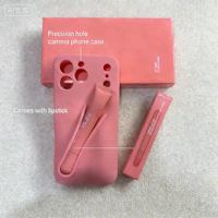 Étui de téléphone pour maquillage quotidien, porte-baume à lèvres, porte-gloss à lèvres, coque de téléphone en silicone doux au toucher