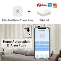 Détecteur de Présence Humaine à Ondes Millimétriques Tuya Zigbee Smart IoT à Fixation Murale, Capteur de Mouvement Tuya Smart Life pour Automatisation Domestique