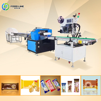 Automatische bodemvoedende kussenverpakkingsmachine met papierfolie voor het verpakken van groenten, fruit, komkommer en sla.
