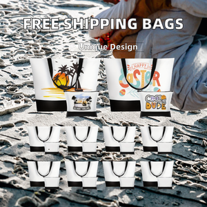 Bolsa de Playa AGH, Envío Gratis desde Almacén en EE. UU., 10 Sets Nuevos de Bolsas de Lona Medianas y Suaves para Sublimación, con Asa de Hombro, Diseño Personalizado, Bolsa en Blanco - Product Image 2