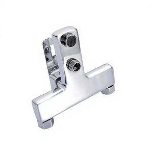 Mitigeur <span class=keywords><strong>thermostatique</strong></span> de bain et de douche en laiton avec cartouche céramique, finition chromée, montage mural, 2 coudes décalés - Product Image 4