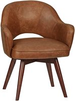 Fauteuil de salle à manger pivotant en cuir synthétique moderne du milieu du siècle pour le bureau à domicile et la salle à manger