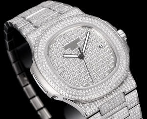 Nuevo Reloj Mecánico de Moissanita 2026, con Diamantes Blancos Incrustados en Toda la Superficie, Elegante Reloj de Fiesta, Resistente al Agua - Product Image 3
