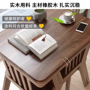 Solid Wood Balcony <b>Table</b> And Chair Set 3 Piece Midcentury Modern Space Saving For Home Tea Drinking Small Apartments - Product Image 4