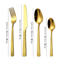 Ensemble de couteau, fourchette et cuillère en acier inoxydable, finition miroir, design moderne, manche carré. Ensemble de 4 couteaux à steak pour cuisine occidentale, coffret cadeau