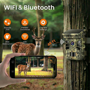 Caméra de surveillance de la faune, de chasse et de sentier, alimentée par énergie solaire, 4G, détection par IA, longue durée de vie de la batterie, infrarouge caché, télécommande extérieure - Product Image 3
