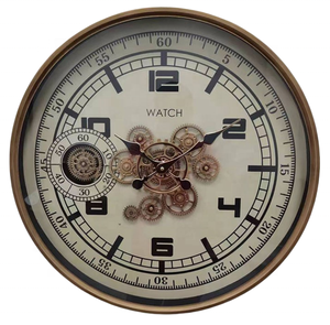 <span class=keywords><strong>Horloge</strong></span> <span class=keywords><strong>murale</strong></span> industrielle rétro à engrenage mobile grand mécanisme d'<span class=keywords><strong>horloge</strong></span> à engrenage à chiffres romains <span class=keywords><strong>pour</strong></span> salon décor bureau ferme - Product Image 1