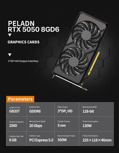พัดลมระบายความร้อน OEM อินเทอร์เฟซ PCI หน่วยความจำ 8GB GDDR6 สำหรับประกอบคอมพิวเตอร์เดสก์ท็อป เกมมิ่งอีสปอร์ต การ์ดจอ GeForce RTX 5050 ประสิทธิภาพสูง - Product Image 3