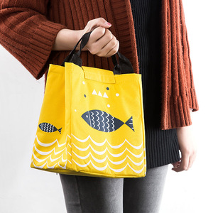 Sac à déjeuner isotherme mignon de grande capacité, durable, imperméable, avec motif de poisson, pliable, en <span class=keywords><strong>Oxford</strong></span>, avec poignées - Product Image 4