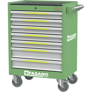 Armoire à outils roulante Fasano Tools à 7 tiroirs, verte, avec roulettes, pour réparation automobile - Product Image 1