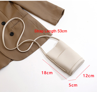 Dompet Ponsel Wanita Kulit PU Tas Bahu Kulit Lembut dengan Penutup Magnetik untuk Belanja Sehari-hari