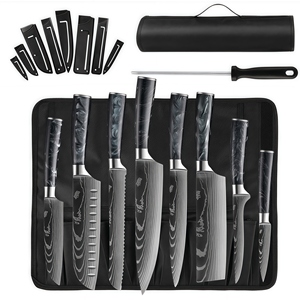 Set <span class=keywords><strong>di</strong></span> 11 <span class=keywords><strong>Coltelli</strong></span> da <span class=keywords><strong>Cucina</strong></span> in Acciaio Inossidabile con Motivo Damascato, Include Coltello Santoku e Borsa in Tessuto Oxford - Product Image 3