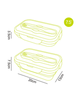 Récipient rétractable pliable en silicone de qualité alimentaire à compartiment Boîte à lunch pliante en silicone Bento avec fourchette