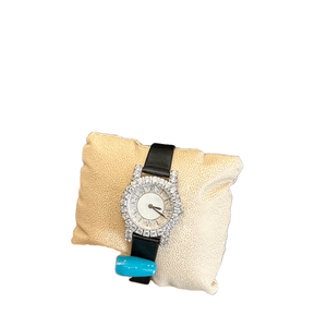 Montre de luxe pour femme entièrement pavée de diamants, lunette en cristal étincelant, cadran à chiffres romains, montre-bracelet élégante pour femme - Product Image 5