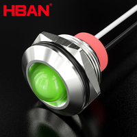 HBGQ19DG-D/Y/S a mené l'indicateur lumineux Ip67 19mm rouge vert bleu lumière 12v 24 volts 220v lampe de signalisation principale voûtée avec des fils
