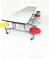 Table à manger pliante traditionnelle en bois, plateau en MDF, structure en acier, couleur au choix, idéale pour la maison, le bureau, l'école, l'hôpital