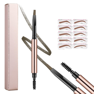 Crayon à <span class=keywords><strong>sourcils</strong></span> double-embout imperméable de qualité supérieure, personnalisable avec logo, pointe biseautée et brosse, vente en gros directe usine - Product Image 3