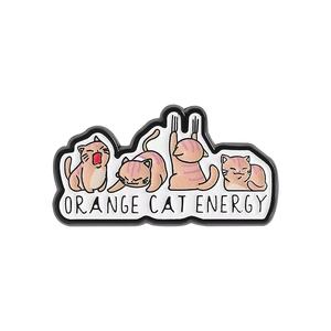 Spilla Smaltata Arancione per Energia, Amore per Tutti i Gatti, Distintivo da Bavero, Gioielli con Animali Carini - Product Image 6