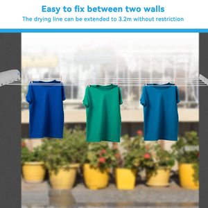 3.75 mètres ABS corde à <span class=keywords><strong>linge</strong></span> 5 lignes corde Auto enrouler lavage intérieur rétractable corde à <span class=keywords><strong>linge</strong></span> intérieur extérieur vêtements - Product Image 2