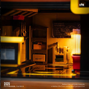 XJD JD113 2025 NOUVEAU MOC Vintage Car <span class=keywords><strong>Club</strong></span> Café Réparations <span class=keywords><strong>Garage</strong></span> Kit Modèle de Construction Briques pour Enfants Cadeau Blocs de Construction - Product Image 4