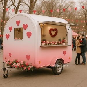 Remorque de restauration rapide avec chariot à glaces et café pour snacks, hot-dogs, frites, fabriquée en fibre de verre durable - Product Image 1