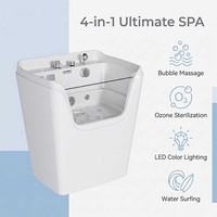 ALFAPET R-06 Baignoire Spa pour Animaux de Compagnie en Acrylique avec Massage à Bulles, Ozone, Lumière LED Colorée, Machine de Toilettage Multifonctionnelle pour Chiens et Chats