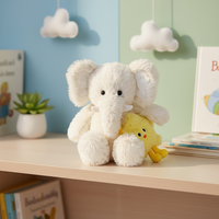 Sac en forme d'éléphant en flanelle et coton PP, jouet confortable, poupée, sac-coussin, cadeau d'anniversaire, peluche unisexe, 14 ans et plus