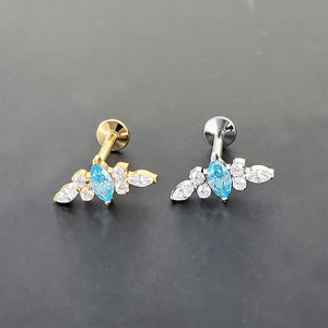 Pendientes de <span class=keywords><strong>Titanio</strong></span> <span class=keywords><strong>Puro</strong></span> ASTM F136 Rui Qian, Pendientes de Rosca Interna para Mujer, G23 Antialérgicos, Pendientes de Botón Modernos - Product Image 5