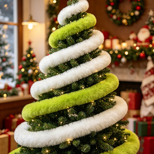 Bandes de <span class=keywords><strong>fausse</strong></span> fourrure de castor pour sapin de Noël, idéales pour les accessoires DIY faits main avec bords frangés - Product Image 1