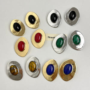 Orecchini a perno da donna <span class=keywords><strong>JoJo</strong></span> certificati, in lega pesante, con design geometrico ovale a forma di uovo, esagerati e alla moda - Product Image 1