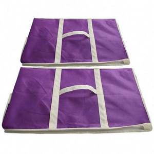 Organiseur de couvertures de lit durable, sacs en toile pliables pour couvertures et édredons, grands sacs de rangement pour vêtements avec fermeture éclair transparente - Product Image 3