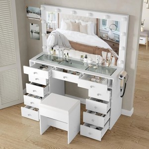 Usine directe exportation commerce extérieur transfrontalier multifonction coiffeuse intelligente miroir éclairé panneau chambre salon - Product Image 2