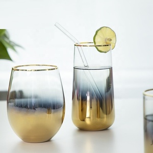 Vaso <span class=keywords><strong>de</strong></span> Agua <span class=keywords><strong>de</strong></span> Lujo con Base <span class=keywords><strong>de</strong></span> Vidrio Dorado y Borde Dorado, Taza <span class=keywords><strong>de</strong></span> Café, Vaso sin Tallo para Leche, Vaso <span class=keywords><strong>de</strong></span> <span class=keywords><strong>Vino</strong></span> - Product Image 5