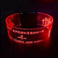 Bracelet lumineux LED personnalisé avec logo gravé, ajustable, en plastique, à aimant, pour la musique et les soirées