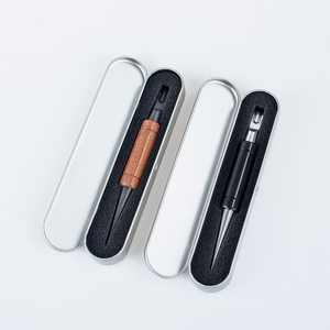 Outils de barista, acier inoxydable 304, stylo à <span class=keywords><strong>latte</strong></span> art pour expresso, manche en bois de rose, aiguille à café art, boîte en métal - Product Image 1