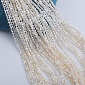 Zhuji Wholesale 3-4mm Natural <b>Freshwater</b> <b>Pearl</b> Straight Hole Two Sided Light DIY Pendant Necklace <b>Bracelet</b> Accessories Loose - Product Image 3