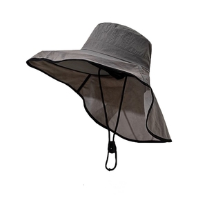 Chapeau de pêche à large bord avec protection UV pour l'été, avec rabat pour le cou, chapeau de soleil respirant en maille pour hommes et femmes, randonnée en plein air, camping - Product Image 4