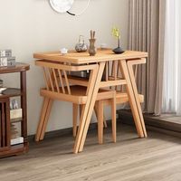 Ensemble table et chaises d'extérieur pour balcon, table carrée ou ronde, table basse en bois