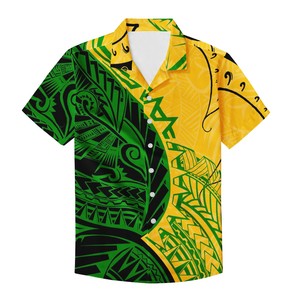 Camicia hawaiana con stampa 3D, polo da <span class=keywords><strong>uomo</strong></span>, abbigliamento estivo <span class=keywords><strong>a</strong></span> maniche corte, stampa tribale con tatuaggi floreali, camicia casual, ampia e traspirante - Product Image 2