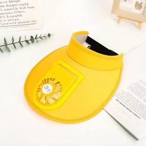 Adult Unisex Sun Dry Fit Run USB Charging Fan Caps Summer Travel Shade Large Eaves Empty Top Hats Men And Women Sun Visor Cap