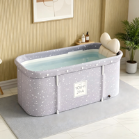 Piscine hors sol rectangulaire grise pliable, baignoire, sauna domestique, bain à remous, bain de glace pour adultes et bébés