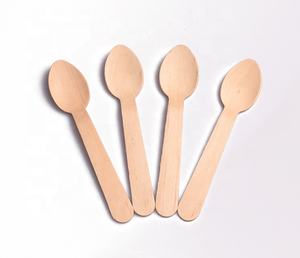 ชุดช้อนส้อมทำจากไม้เบิร์ชแบบใช้แล้วทิ้ง Tableware110/140/160/165มม. ชุดถุงกระดาษหรือพลาสติก - Product Image 2