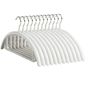 Thickened Plastic Coat Hanger Pearl White Non Slip Hook Type For Clothes Trouser Tie Hangers Household Use - Product Image 1