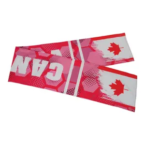 new arrival adult full digital print woven soccer scarf thin and soft colorful football fan woven scarf
