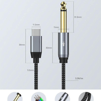 6,5mm TS zu USB-C Audio-Adapterkabel für Gitarre, Bass, Keyboard